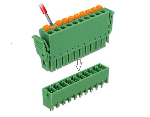 Delock Terminalblock Raster vertikal Rastermass: 3,81 mm, für 10Pin Platine