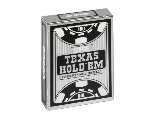Texas Holdem silver PVC Peek Face Schwarz