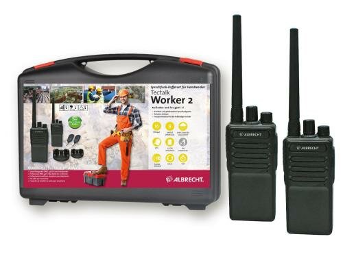 Albrecht Funkgerät Tectalk Worker 2 2er Set inkl.Standlader,Lautsprechermikro, Akku