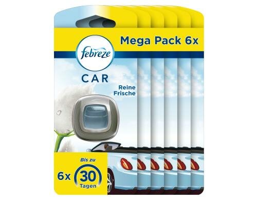 Febreze Car Reine Frische 6er 12 ml, Komfort Pack Ecom