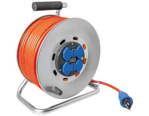 STEFFEN STERO LOOP Kabelrolle 30m PUR Met 4xT13, 3x1.5, Thermo, Konusbremse, Deckel