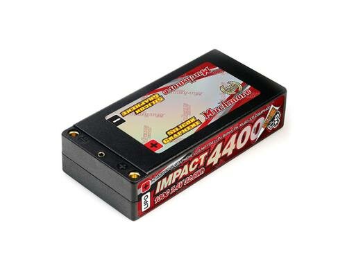 Muchmore IMPACT Silicon Graphene LCG Lipo 4400mAh/7.4V 130C Shorty Flat Hard Case