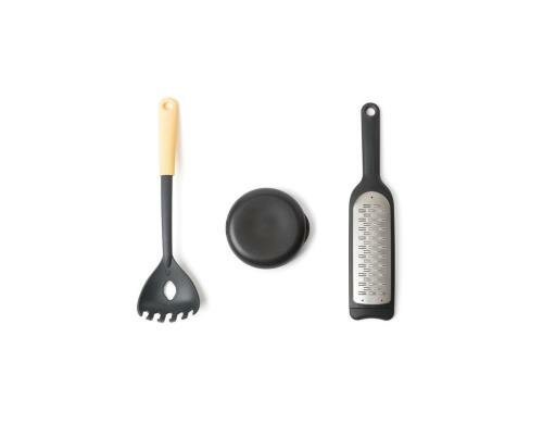 Brabantia Italian Chef-Set Spaghettilöffel, Reibe und Pizzaschneider