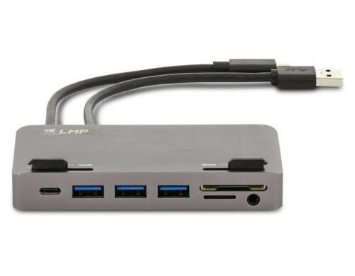 LMP Attach Hub 7 Port Space Grey USB-C,3x USB3.0,Card-Reader,Audio