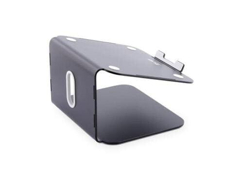 LMP ergonomischer Tischständer Schwarz für Notebook 12 bis 17 Zoll, aus Aluminium