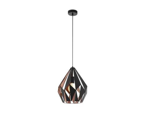 EGLO CARLTON 1 Hängel. schwarz, kupfer Trend & Vintage / exkl. 1x E27 60W
