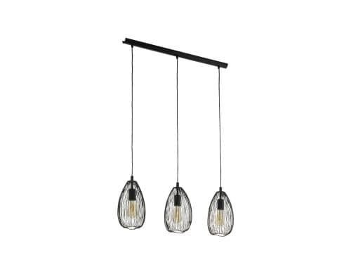 EGLO CLEVEDON Hängeleuchte schwarz Trend & Vintage / exkl. 3x E27 60W