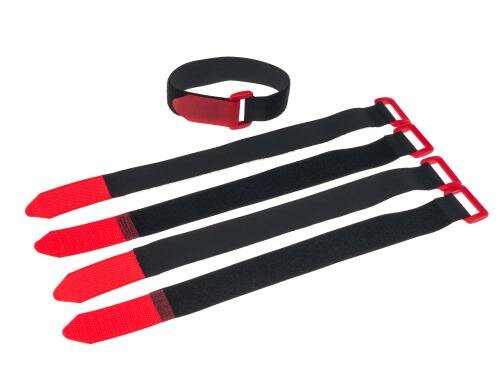 5 STK FAST-VSTRAP 25 x 300 MM BLACK / RED