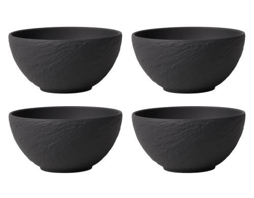 Villeroy & Boch Manufacture Rock Bol schwarz, 4er Set, 14x14x7cm