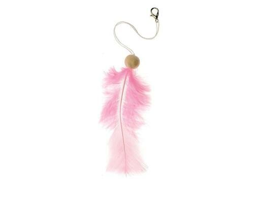 Glorex Federn zum Hängen, 6 Stück 7 cm, mit Karabiner, rosa