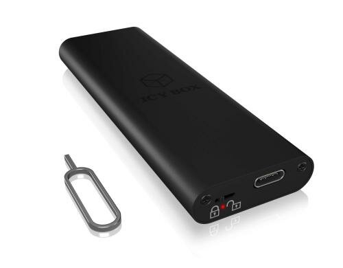 ICY BOX ext. M.2 Gehäuse IB-183WP-C31 schwarz, USB 3.1 Type-C, M.2 SATA SSD