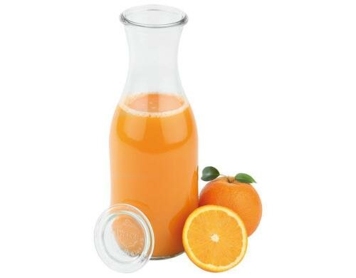 Paderno Einmachflasche 1000ml 6er Set DxH: 6.5x25.5cm, Vol: 1l, Glas mit Deckel