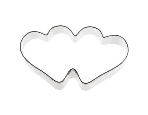 Paderno Aussstechform Doppelherz 9.4x5cm Höhe: 3cm, LxB: 9.4x5cm Edelstahl