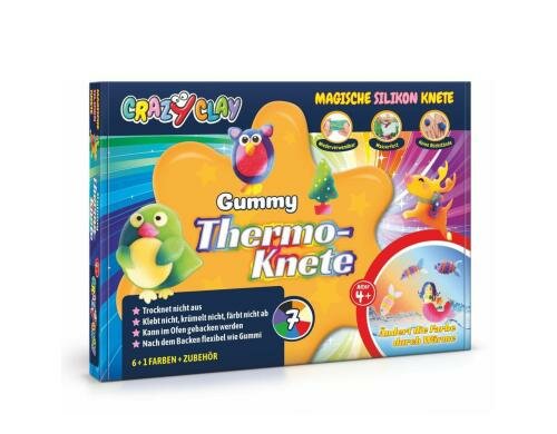 CrazyClay Modelliermasse Gummy Thermo ändert die Farbe durch Wärme