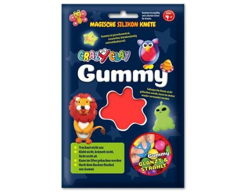 CrazyClay Modelliermasse Gummy rot Silikon-Basis, trocknet nie aus