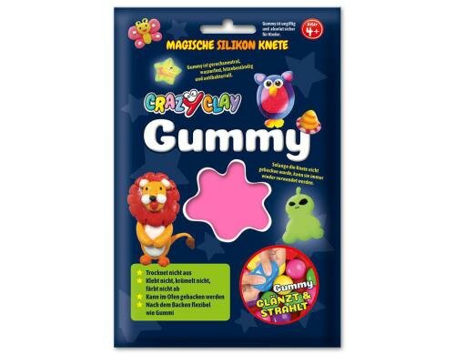 CrazyClay Modelliermasse Gummy rosa Silikon-Basis, trocknet nie aus