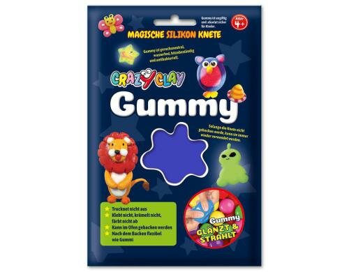 CrazyClay Modelliermasse Gummy blau Silikon-Basis, trocknet nie aus