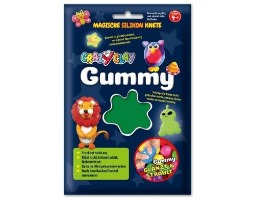 CrazyClay Modelliermasse Gummy grün Silikon-Basis, trocknet nie aus