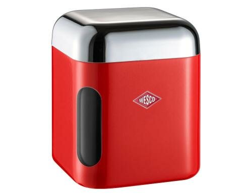 Wesco Vorratsdose Window 1.0l Rot HxLxB: 13x11x11cm, Stahlblech pulverbesch