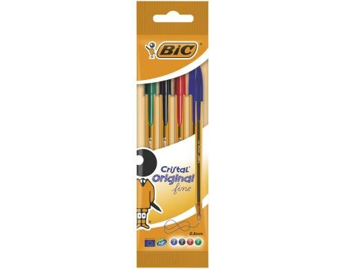 Bic Cristal Original Fine Kugelschreiber assortiert, Pc à 4 Stk