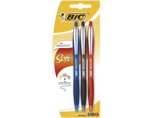Bic Atlantis Soft Kugelschreiber assortiert, Pc à 3 Stk