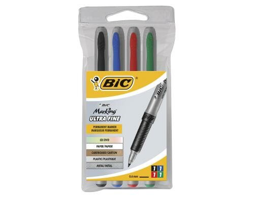 Bic Marking Ultra Fine permanent, assortiert, 4 Stück