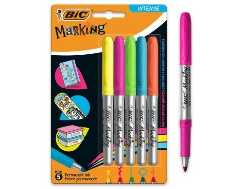 Bic Marking Intense permanent, assortiert, 5 Stück