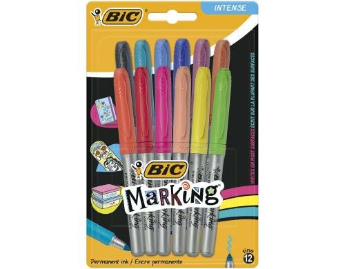Bic Marking Pastel/Intense permanent, assortiert, 12 Stück