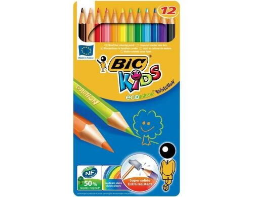 Bic Kids Evolution Farbstifte assortiert, 12 Stück