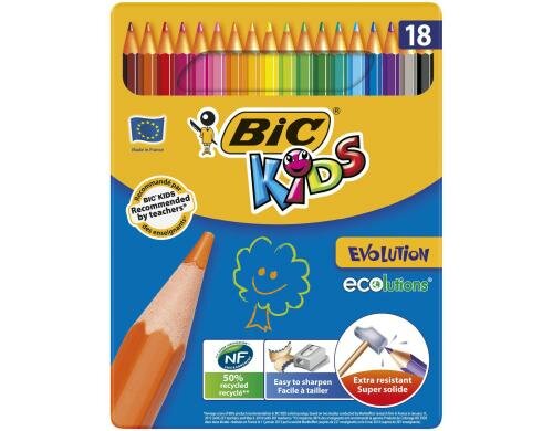 Bic Kids Evolution Farbstifte assortiert, 18 Stück
