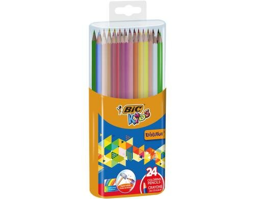 Bic Kids Evolution Farbstifte assortiert, 24 Stück