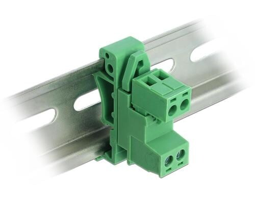 Delock Terminalblock Raster gewinkelt 2Pin Rastermass: 5,08 mm, für 35 mm Hutschiene