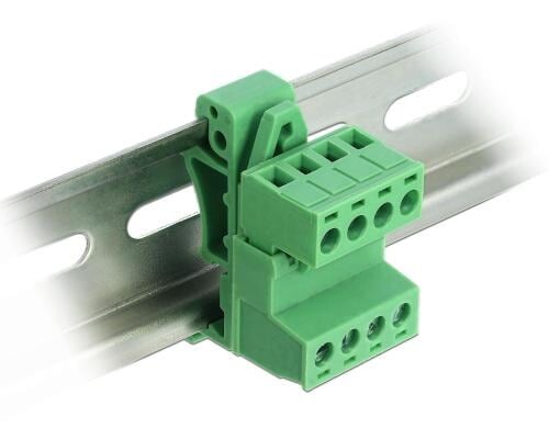 Delock Terminalblock Raster gewinkelt 4Pin Rastermass: 5,08 mm, für 35 mm Hutschiene