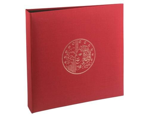 Exacompta Münzen Ordner 24,5x25cm Bordeaux Einband mit Prägung der Euro-Münze