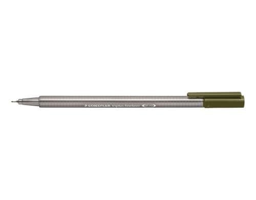 STAEDTLER 334 Fineliner triplus 0,3 olivg. superfeine,metallgefasste Spitze,ca.0,3mm