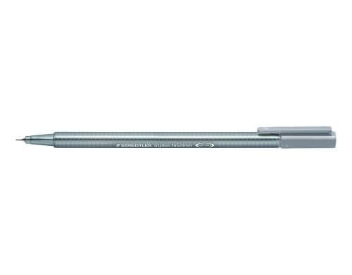 STAEDTLER 334 Fineliner triplus steingrau superfeine,metallgefasste Spitze,ca.0,3mm
