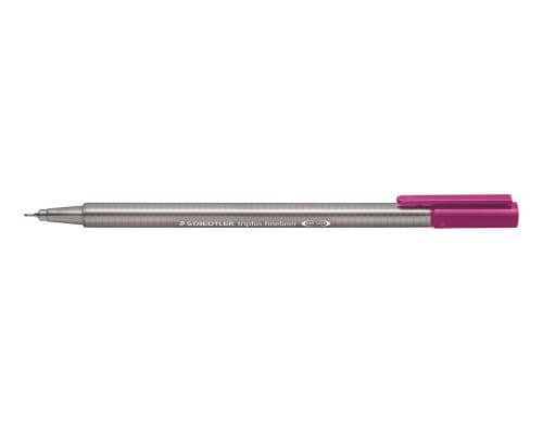 STAEDTLER Fineliner triplus 0,3mm rotlila superfeine,metallgefasste Spitze,ca.0,3mm