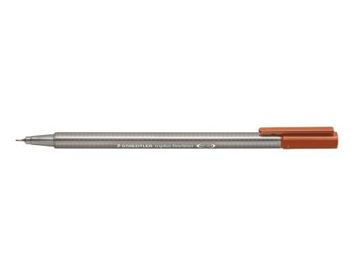 STAEDTLER 334 Fineliner triplus 0,3 burnt superfeine,metallgefasste Spitze,ca.0,3mm