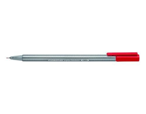 STAEDTLER 334 Fineliner triplus 0,3mm rot superfeine,metallgefasste Spitze,ca.0,3mm