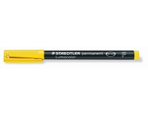 STAEDTLER 318 Folienstift Lumocolor F gelb permanent,S-Spitze, ca. 0.6 mm