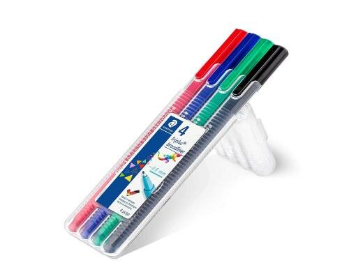 STAEDTLER 338 Broadliner triplus 4er SBox Rundspitze, 0,8 mm