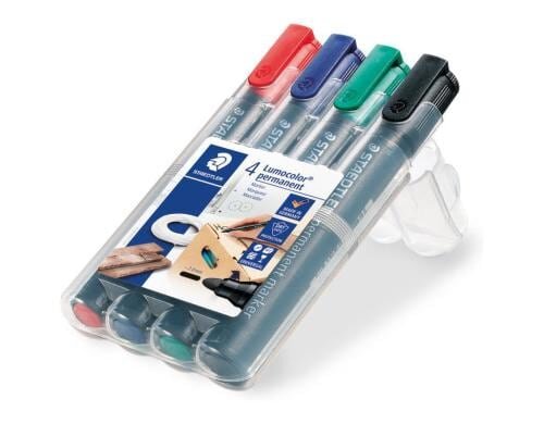 STAEDTLER 352 Marker Lumocolor perm. 4St Strichstärke:ca.2mm, Schreibfarbe:r/b/g/s