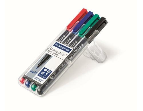 STAEDTLER 317 Folienstift Lumoc M 4St permanent,M-Spitze, ca. 1.0 mm