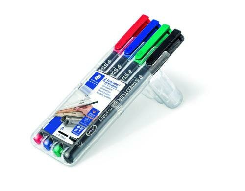 STAEDTLER 314 Folienstift Lumocolor B 4St permanent,B-Spitze, ca. 1.0-2.5 mm