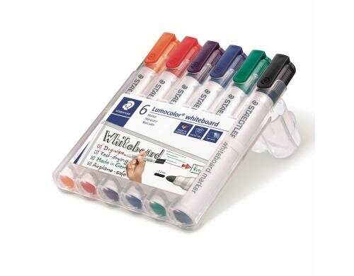 STAEDTLER  351 Whiteboardmarker Lumoc. Strichstärke:ca.2mm, Schreibf.:r/b/g/s/o/v