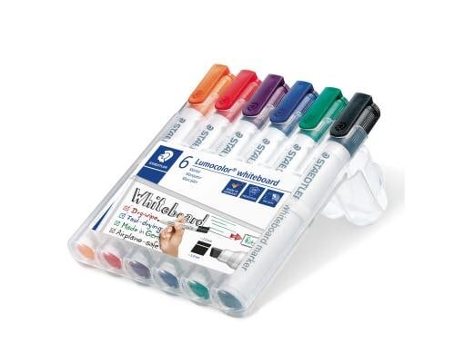 STAEDTLER 351 Whiteboardmarker 6er Strichstärke:ca.2mm, Schreibf.:r/b/g/s/o/v