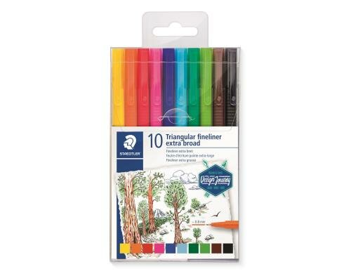STAEDTLER 338 Broadliner triplus Box 10 ST Rundspitze, 0,8 mm