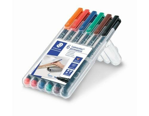 STAEDTLER 318 Folienstift Lumocolor F 6St permanent,S-Spitze, ca. 0.6 mm