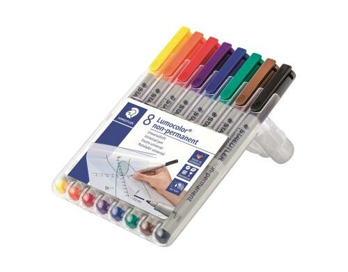 STAEDTLER 316 Folienstift Lumoc. F 8St Box nonpermanent,S-Spitze, ca. 0.6 mm