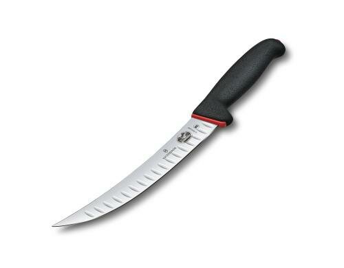 Victorinox Fibrox Dual Grip Schlachtmesser gebog.,schm.Klinge, Kullenschliff, 20cm